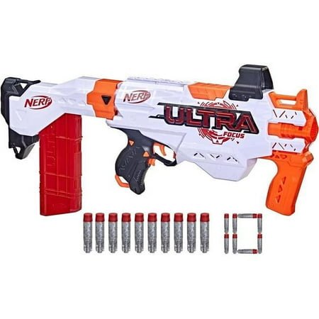 NERF 30395600 Ultra Focus AA Battery Powered Motorized Blaster with 10 Dart Clip for 8 Years+