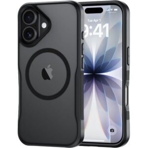 for iPhone 17 Case, Compatible with MagSafe, Translucent Matte Shockproof Anti-Slip Anti-Fingerprint Pocket-Friendly Phone Case Cover - Black