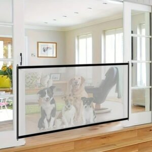 Mesh Gates for Kids or Pets Magic Pet Gate for The House Portable Baby Puppy Safety Fence Guard for Stairs and Doorways Easy Install Anywhere Easy to Clean