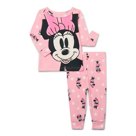 Minnie Mouse Toddler Long Sleeve Top and Pants Pajama Set, 2-Piece, Sizes 12M-5T