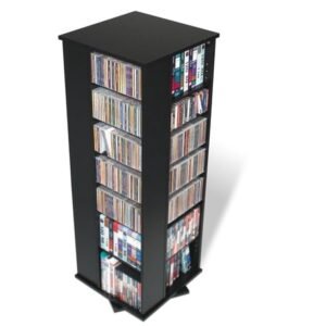Prepac 4-Sided Spinning Tower-Finish:Black,Size:18.75"W x 52.5"H x 18.75"L