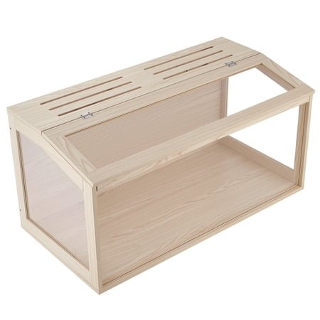 KFFKFF Wooden Hamster Cage 40.1"x20.4"x20.1" with 270° Clear Viewing, Durable Acrylic Small Animal Habitat Featuring Openable Top, Spacious Enclosure for Syrian/Dwarf Hamsters,Guinea Pigs,and Gerbils