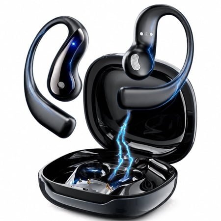 AI Translation Earbuds, Language Translator Earbuds with 139 Languages & Accents, Open-Ear Bluetooth Headphones, 60H Battery, No Subscription for Travel Work Learning,