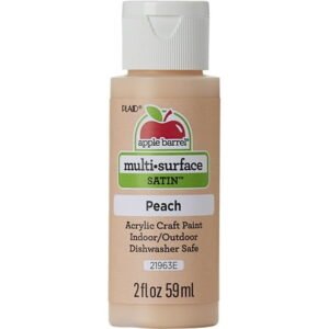 Apple Barrel Multi-Surface Acrylic Craft Paint, Satin Finish, Peach, 2 fl oz