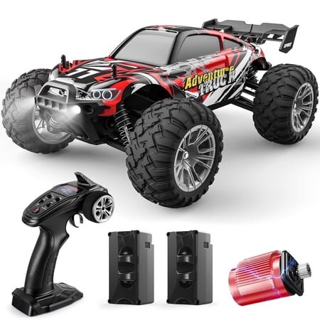 WeFone 1:16 Scale 4WD Off-Road RC Car, 30KPH All Terrain High Speed Remote Control Car, 2 Batteries, 40Mins RC Cars for Adults, Kids and Gifts