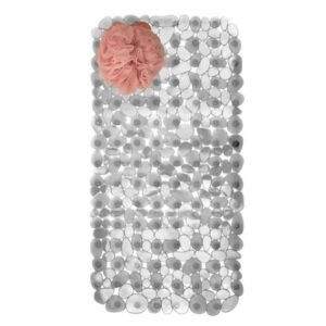iDesign Pebblz Polished Graphite Bath Mat Plastic 0.5 in. H X 26.5 in. L