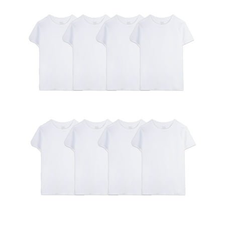 Fruit of the Loom Boys' White Crew Undershirts, 5+3 Bonus Pack