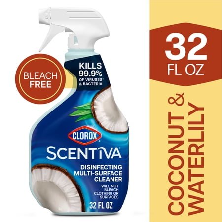 Clorox Scentiva Multi Surface Cleaner, Spray Bottle, Coconut & Waterlily, 32 fl oz