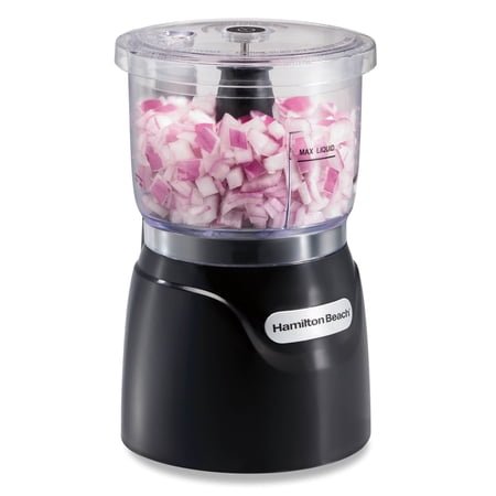 Hamilton Beach Stack & Press Electric Food Chopper & Mini Food Processor, 3-Cup, Black