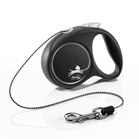 Flexi Fun Black with Silver Trim Retractable Leash, Extra Small, Dogs up to 16lbs