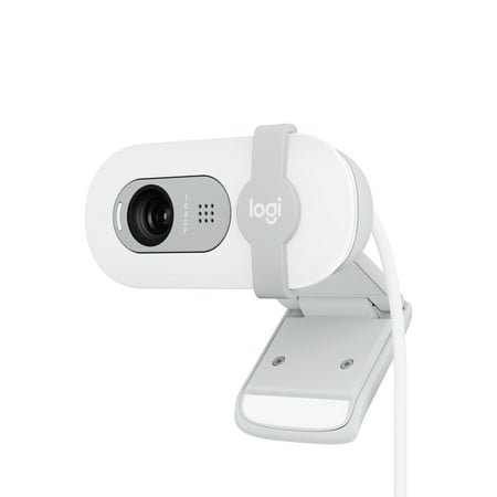 Logitech Brio 100 Full HD Webcam for Meetings and Streaming, Auto-Light Balance, Built-In Mic, Privacy Shutter, Off-white