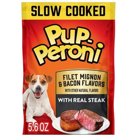 Pup Peroni Filet Mignon & Bacon Flavor Dog Treats, 5.6 oz Bag