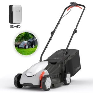 Litheli 20V Cordless Electric Lawn Mower, 13-Inch, Brushless Motor, 5-Position Height Adjustment, Lightweight, with 5.0Ah Battery, for Lawns & Gardens