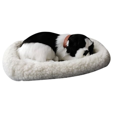 Christmas GiftsGATXVG Plush Lifelike Pet Toy,Realistic Petzzz Dog Stuffed Breathing Sleeping Animal With Mat Gifts for Family Friend Kids Boys Girls