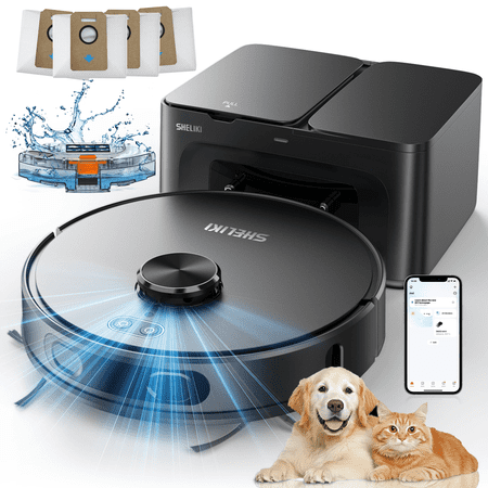 Robot Vacuum and Mop Combo with 3D Home Mapping, Self-Emptying Base for 70 Days, 220 Mins Runtime, Pet Friendly Anti-Tangle
