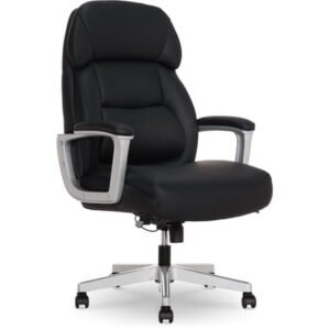 Shaquille O'Neal Rion Ergonomic Heavy-Duty Office Chair, PureSoft Upholstery, High-Back Desk Chair with 400 lb Capacity, Black