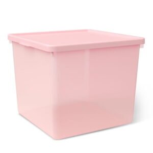 Mainstays Kids Pink Large Plastic Storage Bin with Lid