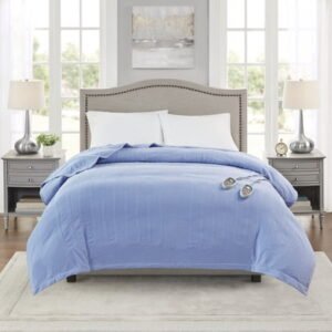 Beautyrest Electric Micro Fleece Heated Blanket, Blue, Twin