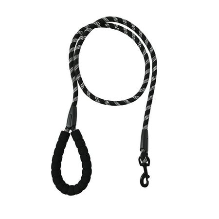 Vibrant Life 6' Padded Handle Reflective Rope Leash, Black and White, M/L