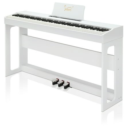 Glarry Keyboard Piano 88 Keys, Electric, for Beginners, Upright, Digital, White