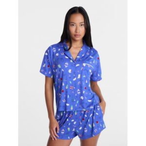 Way to Celebrate Women's Shorty Notch Fourth of July Pajama Set, 2-Piece, Sizes XS-3X