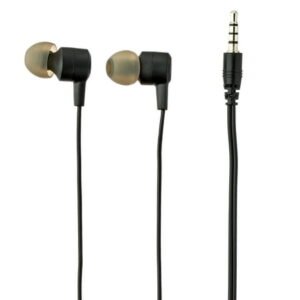 Onn Wired Earphones with Mic and 3.5mm Plug in Black - High-Quality Sound and Comfortable Silicone Ear Tips