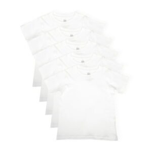 Wonder Nation Boys Cotton Crewneck Undershirt, 5-Pack, Sizes 6-18 & Husky
