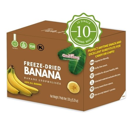 ONETANG Freeze-Dried Fruit Banana Chips, 10 Pack Single-Serve Pack, Non GMO, Kosher, No Add Sugar, Gluten free, Vegan 5.29 oz