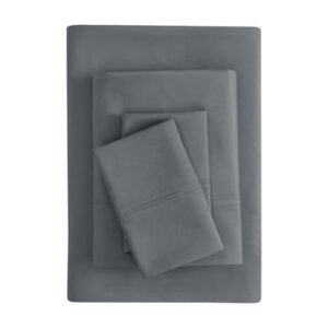 Mainstays Super Soft Brushed Microfiber Bed Sheet Set, Soothing Gray, Queen, 4 Piece