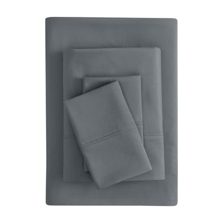 Mainstays Super Soft Brushed Microfiber Bed Sheet Set, Soothing Gray, Queen, 4 Piece