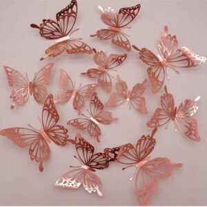 Fridja 3D Flying Hollow Butterfly Home Decoration Festive Party Layout Cardboard Butterfly Wall Sticker