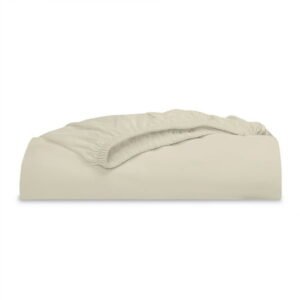 Mainstays 300 Thread Count Easy Care Percale Fitted Sheet, Papyrus Beige, Full