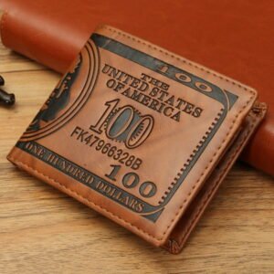 Grtxinshu Creative Men Wallet - US Dollar Bifold Wallet PU Leather Short Purses Male Cards Wallets Notecase For Men & Boys Gifts Dark Brown