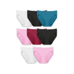 Fruit of the Loom Women's Breathable Cotton Bikini Underwear, 6+2 Bonus Pack