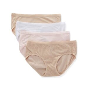 Hanes Ultimate Women's CofortSoft Waistband Cotton Stretch Hipster Underwear, 4-Pack