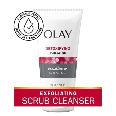 Olay Face Wash, Regenerist Detoxifying Pore Scrub, Deep Cleansing Exfoliator, 5.0fl oz