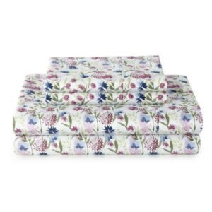 Better Homes & Gardens 4-Piece 300 Thread Count Bashful Blooms Cool Cotton Sateen Bed Sheet Set, Queen