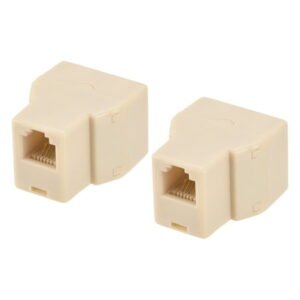 Uxcell Phone Jack Splitter 6P4C Male to 2 Female Way Socket Adapter Telephone Line Splitter 2 Pack