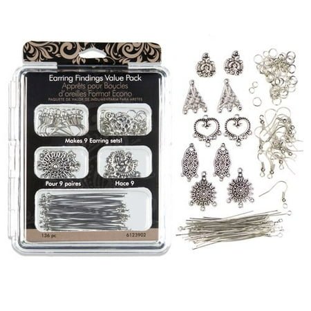 Cousin Earring Findings Value Silver Pack, 140 Piece