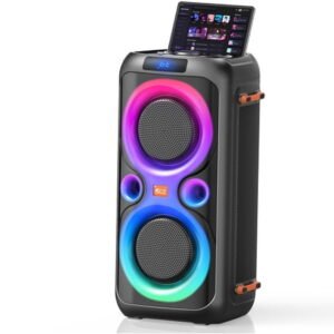 Dual 6.5-inch 160W Bluetooth Speakers, Large Outdoor Party Speakers with Rich Bass TWS Mode Microphone Jack Usb Playback