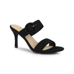 BLISSFUL STEP Women's Buckle Stiletto Heels Slide Sandals