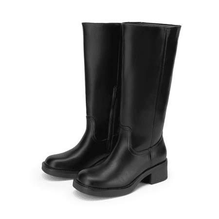 DREAM PAIRS Womens Knee High Boots Comfortable Platform Chunky Block Heel Campus Boots Square Toe