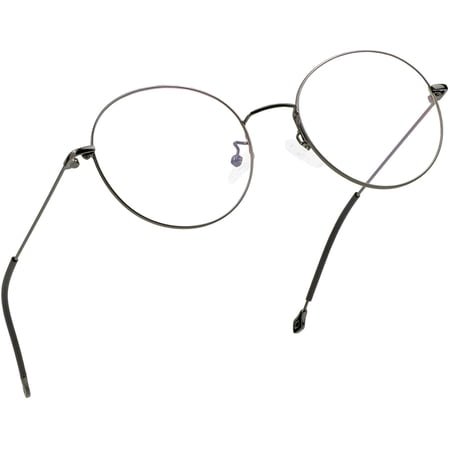 LifeArt Blue Light Blocking Glasses, Anti Eyestrain, Computer Reading Glasses, Gaming Glasses, TV Glasses for Women Men, Stylish Unisex Alloy Round Frame (Gray Steel, +2.50 Magnification)