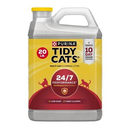Purina Tidy Cats 24/7 Performance Clumping Cat Litter, Clean Linen Scent, 20 lb Jug