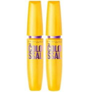 Maybelline Volum Express The Colossal Washable Mascara, Glam Black, 2 Pack