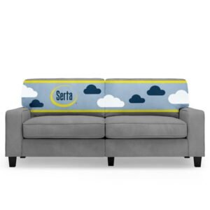 Serta Palisades 78" Track Arm Sofa, Easy Care Polyester, Loveseat or Couch for Small Spaces, Glacial Gray