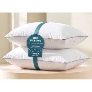 Casa Platino King Size Pillows Set of 2, Medium Soft Support, Hotel Quality King Bed Pillows, Down Alternative Pillow for Neck support and Backrest