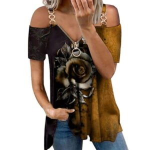 Patlollav Ladies Tops,Womens V-Neck Short Sleeve Strapless Tshirts Polluver Blouse Tank Tops