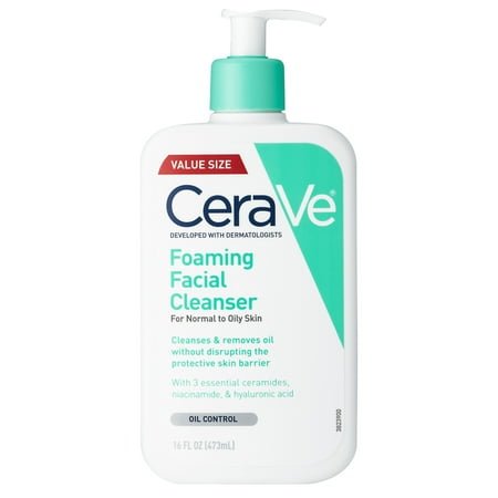CeraVe Foaming Facial Skin Care Cleanser Oil Control Face & Body Wash for Normal to Oily Skin 16 fl oz