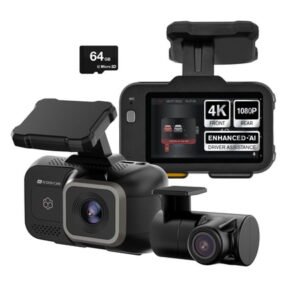 YADA Roadcam AI PLUS, AI-Powered 4K Dash Cam with 1080p Rear Cam, Full-Coverage Driver Assistance